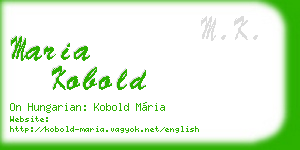 maria kobold business card